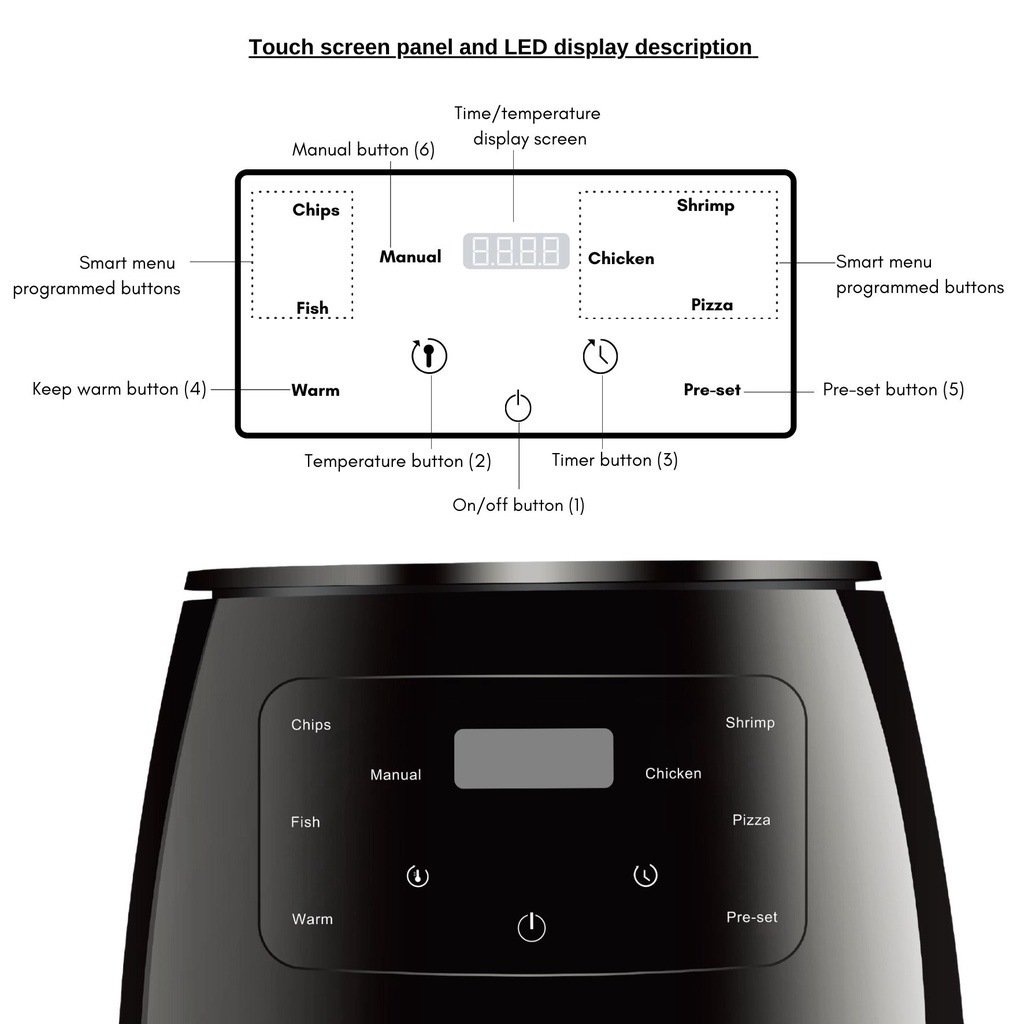 Airfryer Air Fryer Household Large Capacity 6L Touch-Type Multi-Functional