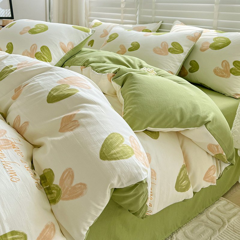 Bed Sheet Double-Layer Yarn Cotton and Linen Household Bedding Kit