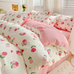 Bed Sheet Double-Layer Yarn Cotton and Linen Household Bedding Kit