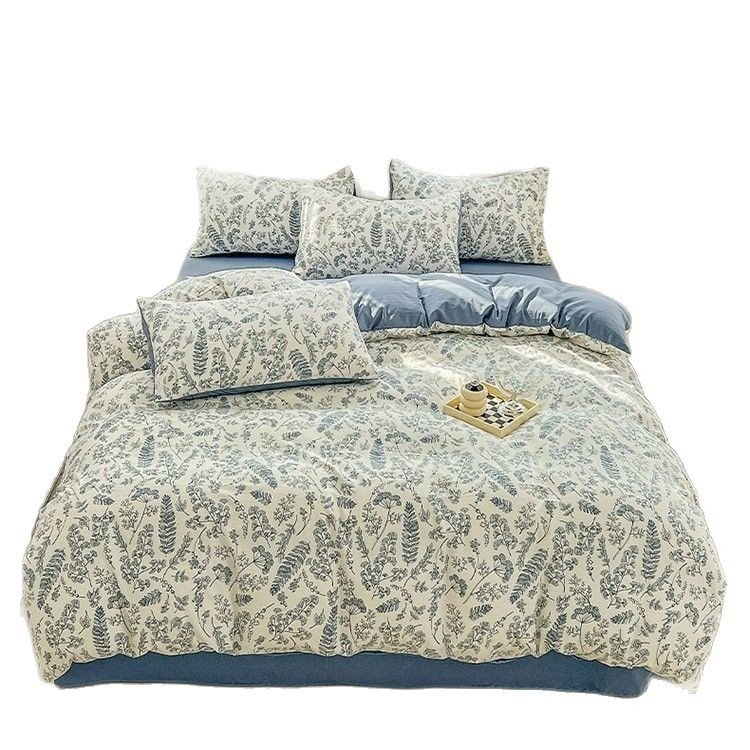 Bed Sheet Double-Layer Yarn Cotton and Linen Household Bedding Kit