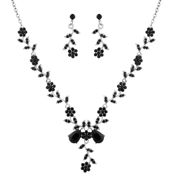 Bridal Rhinestone Water Drop Necklace and Earrings