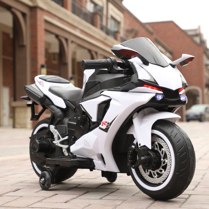 Children's Electric Motorcycle 3-7-10 Years Old Large Cool Flash Wheels