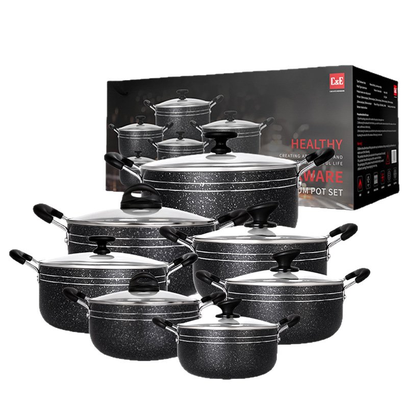 C&E Creative Kitchenware 7/9/14-Piece Kitchen Pot Set Full Set of Household
