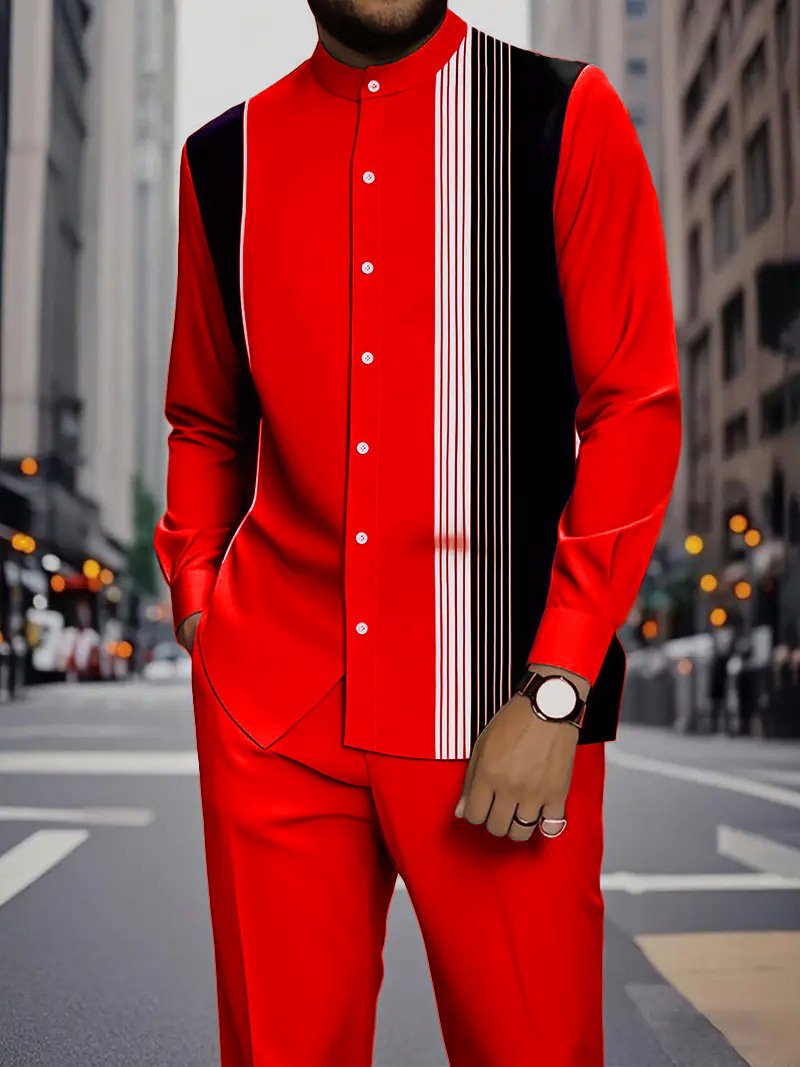 Pro Poor Suites Collar Shirt Long-Sleeved Pants Suit