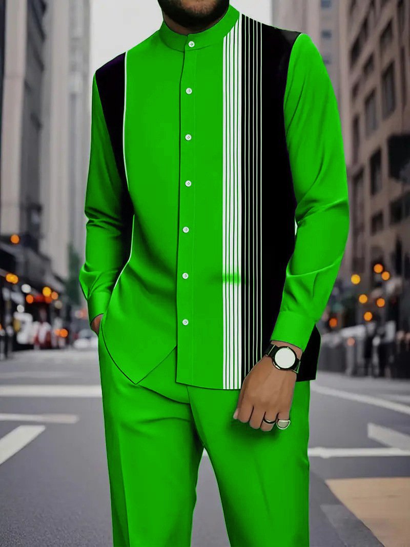Pro Poor Suites Collar Shirt Long-Sleeved Pants Suit