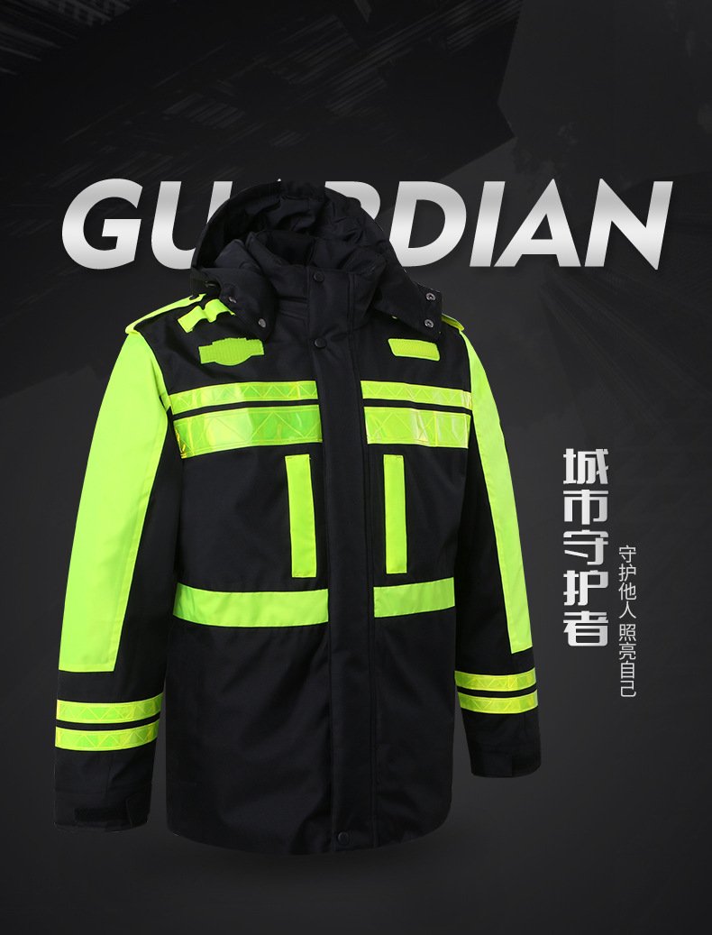 Safety Traffic and Road Administration Reflective Cotton Coat, Waterproof