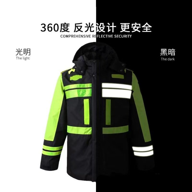 Safety Traffic and Road Administration Reflective Cotton Coat, Waterproof