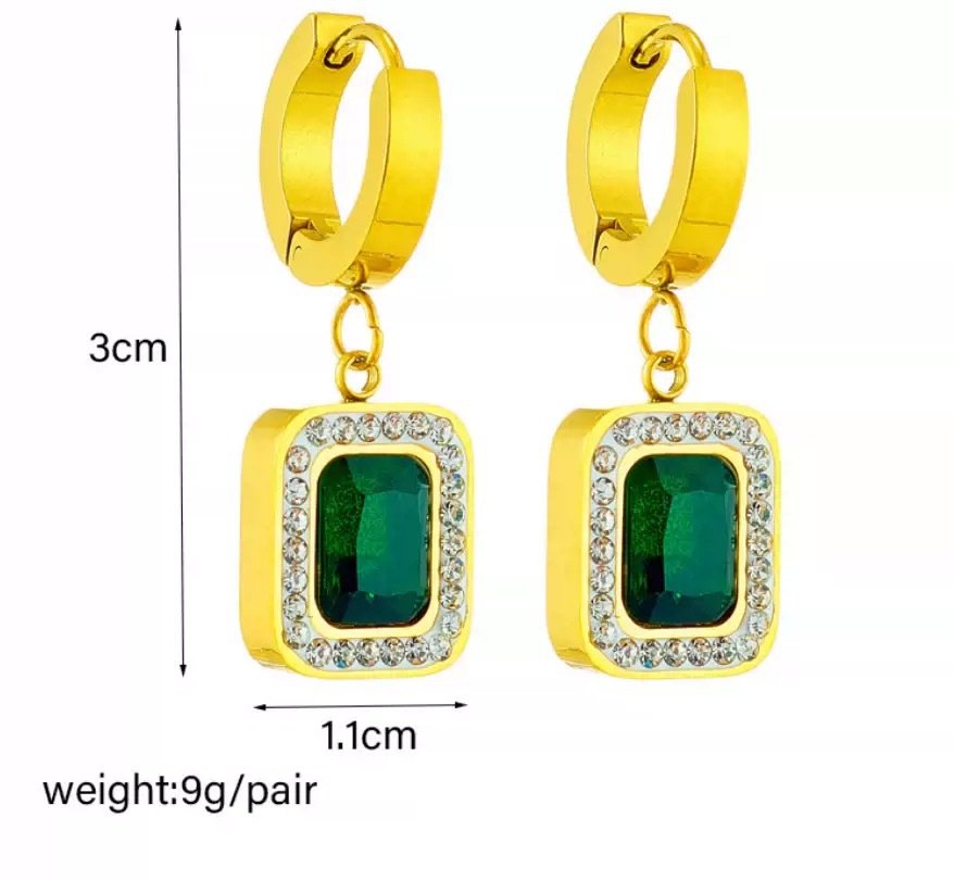 European and American High-End Light Luxury Emerald Sugar Cube Chain